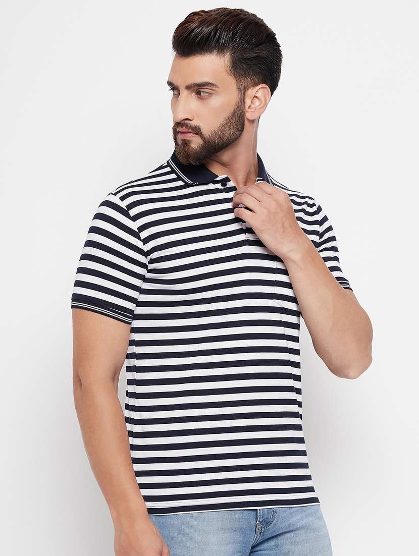 polo neck striped polo t-shirt - 20083472 - Zoom Image - 0