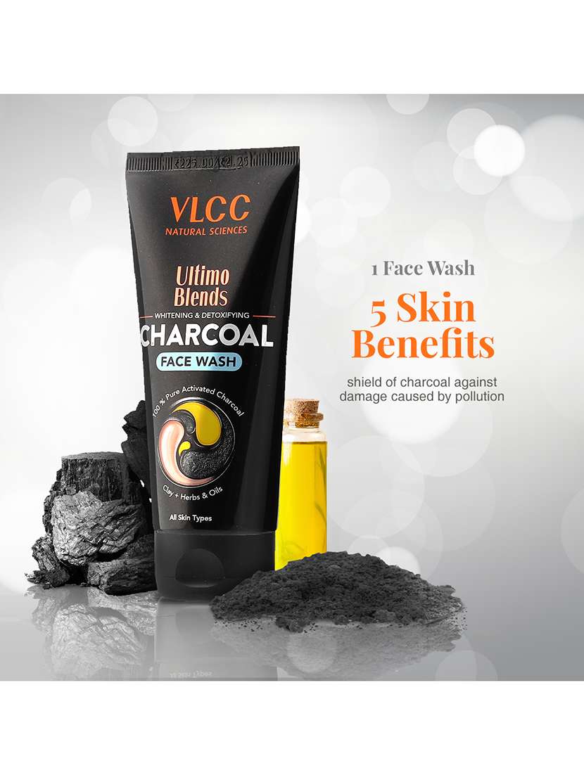 vlcc ultimo blends charcoal face wash for whitening & detoxifying - 100 ml ( pack of 3 ) - 20084815 - Standard Image - 1