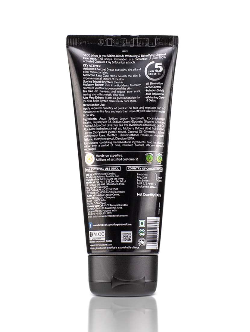 vlcc ultimo blends charcoal face wash for whitening & detoxifying - 100 ml ( pack of 3 ) - 20084815 - Standard Image - 4