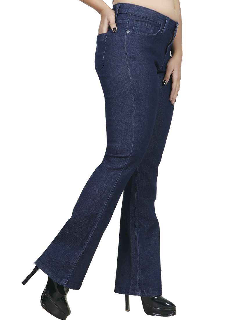 dark blue solid mid rise denim jean - 20085279 -  Standard Image - 1