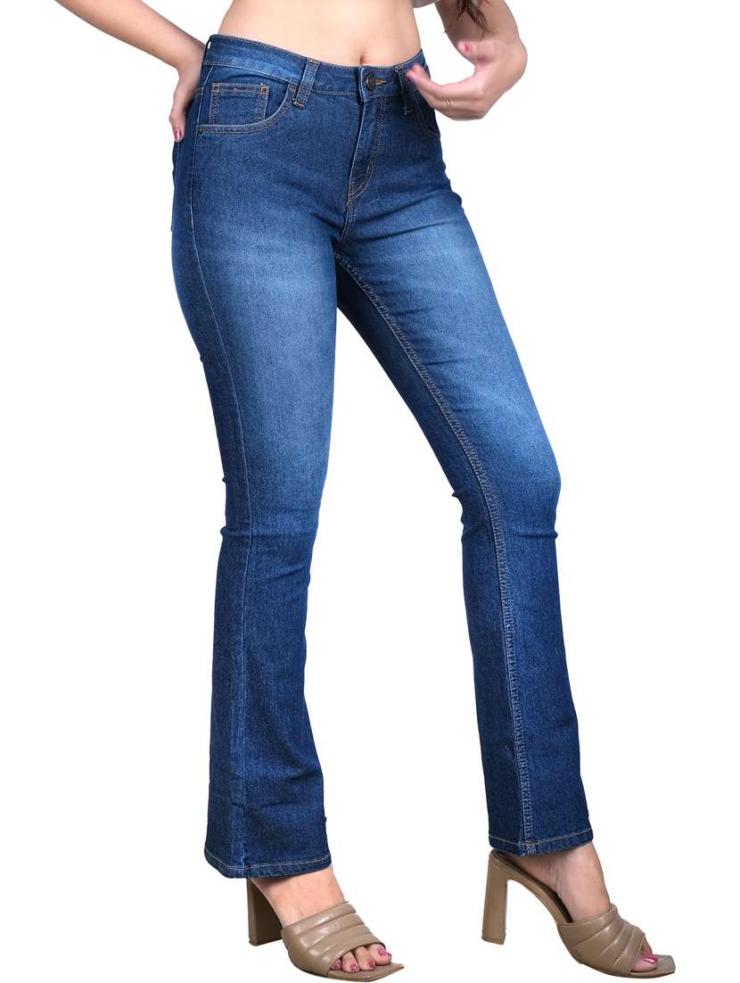dark blue solid mid rise denim jean - 20085281 -  Standard Image - 1