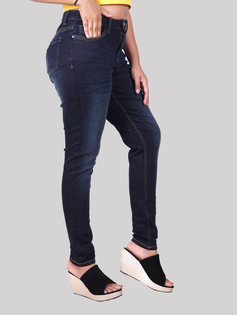 dark blue solid mid rise denim jean - 20085290 -  Standard Image - 1