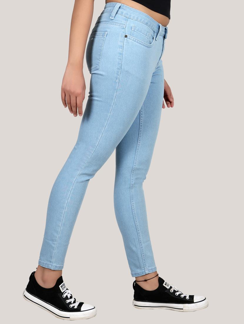 light blue solid mid rise denim jean - 20085295 - Standard Image - 1