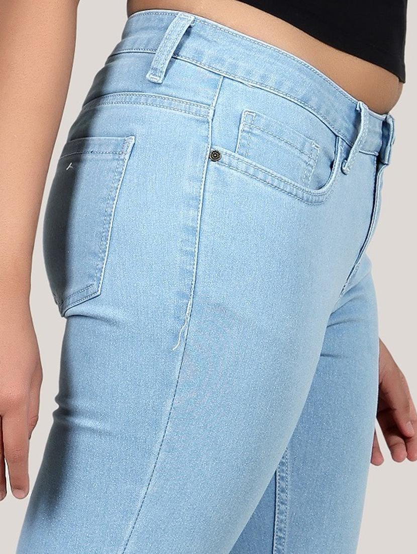 light blue solid mid rise denim jean - 20085295 - Standard Image - 4