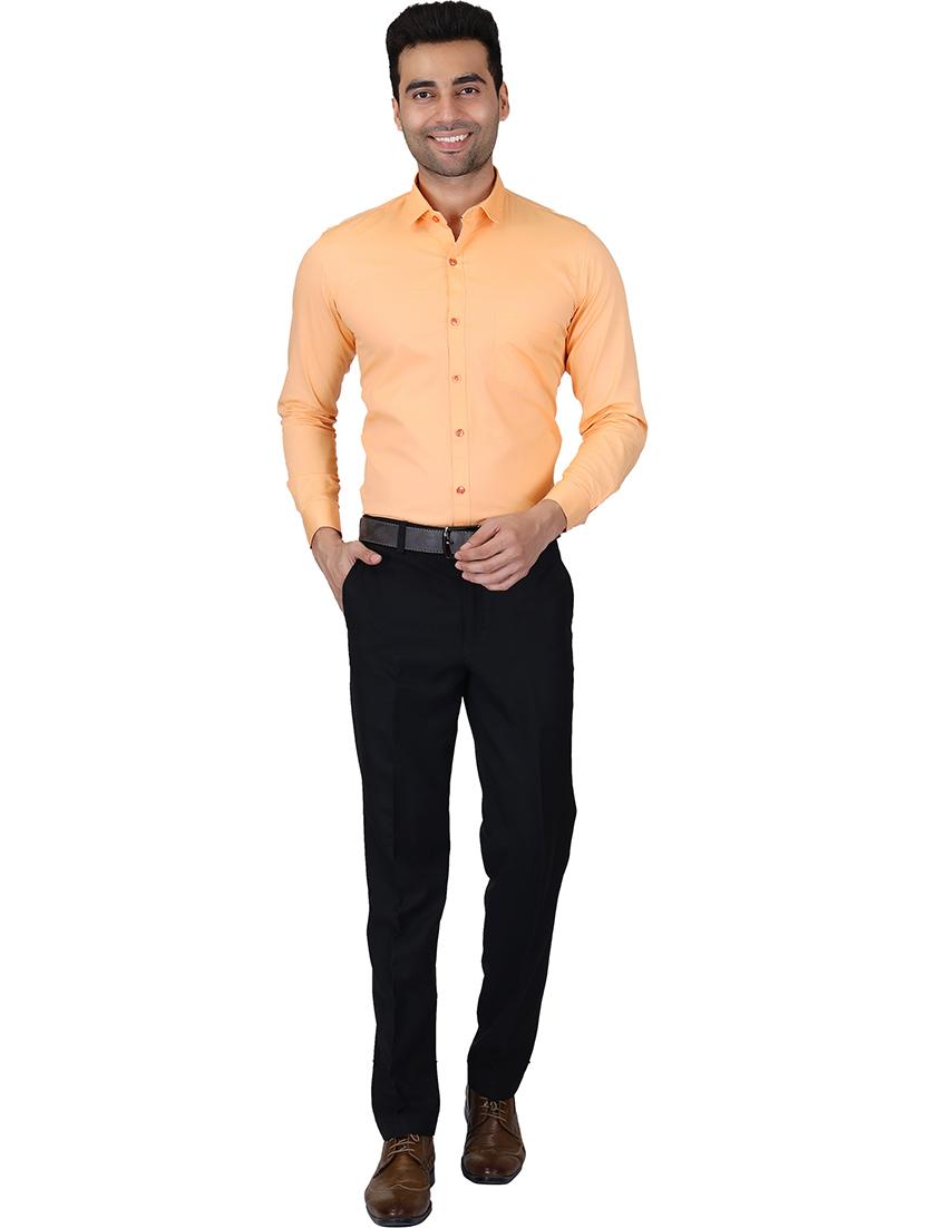 orange cotton casual shirt - 20085382 - Standard Image - 4