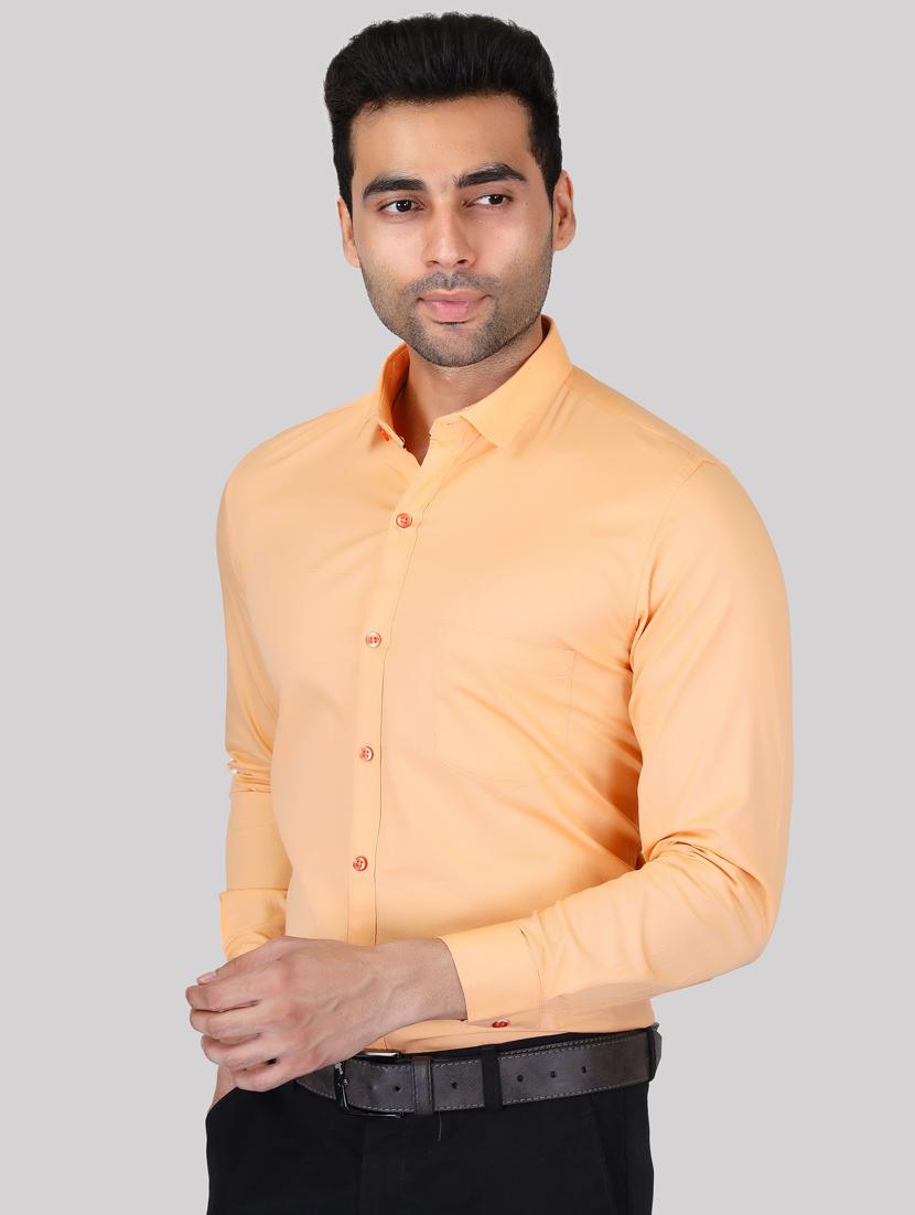 orange cotton casual shirt - 20085383 - Standard Image - 1