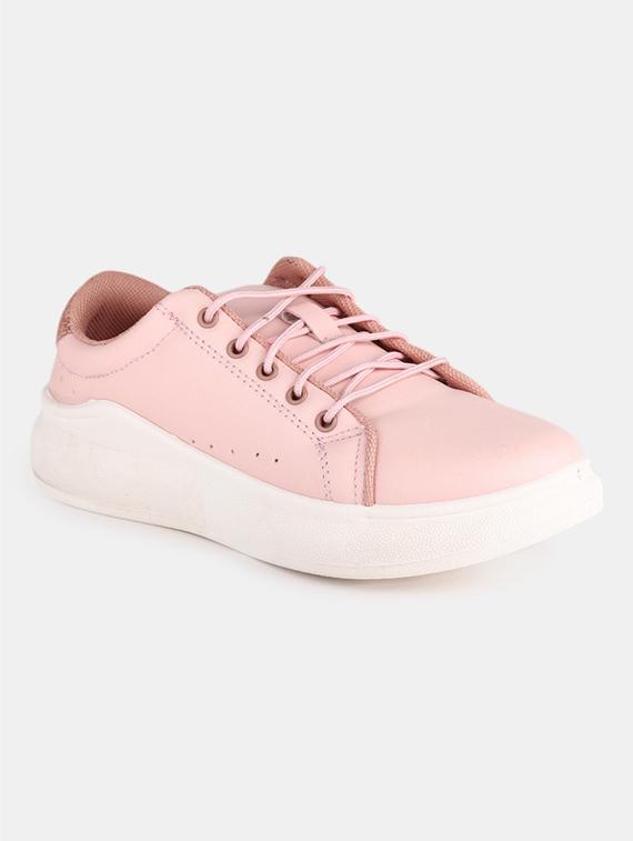 pink pu laceup sneakers - 20085512 -  Zoom Image - 0