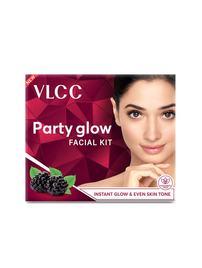 vlcc party glow facial kit - 60 g - for party ready, anytime & anywhere
