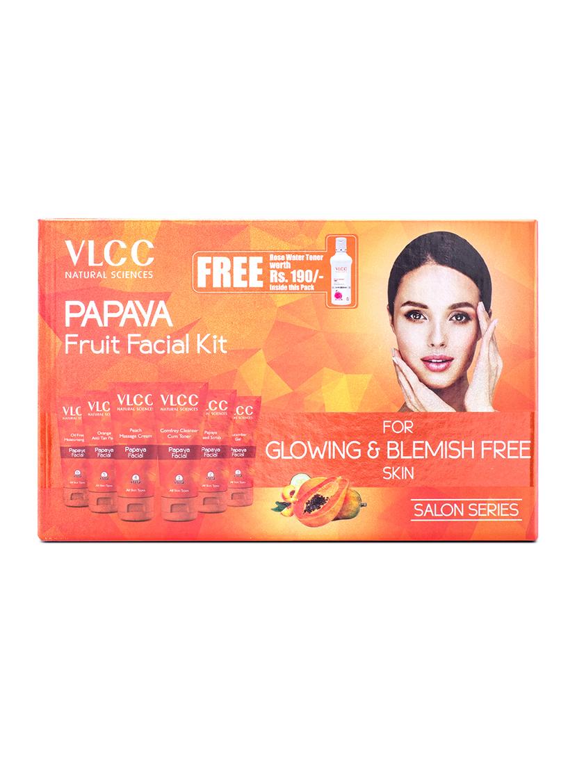 vlcc papaya fruit facial kit - 300 g with free rose water toner - 100 ml - 20085541 - Standard Image - 1