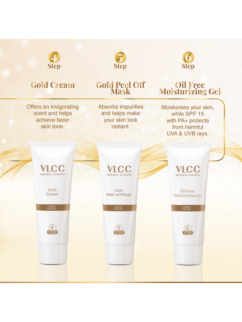 vlcc gold facial kit for luminous & radiant complexion - 60 g ( pack of 6 ) - 20085547 - Standard Image - 4