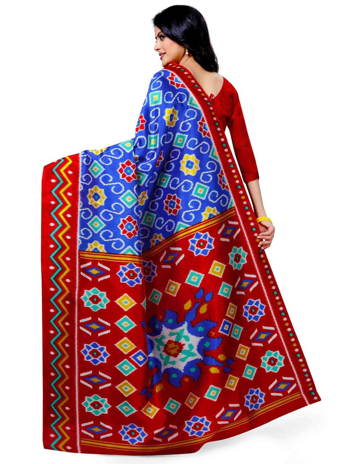 red printed dharmavaram saree with blouse - 20086348 -  Standard Image - 1
