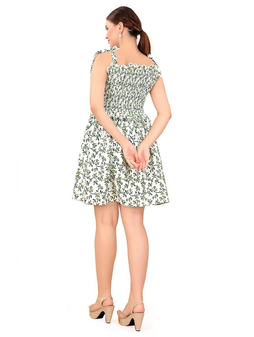 green crepe fit & flare dress - 20087712 - Standard Image - 1