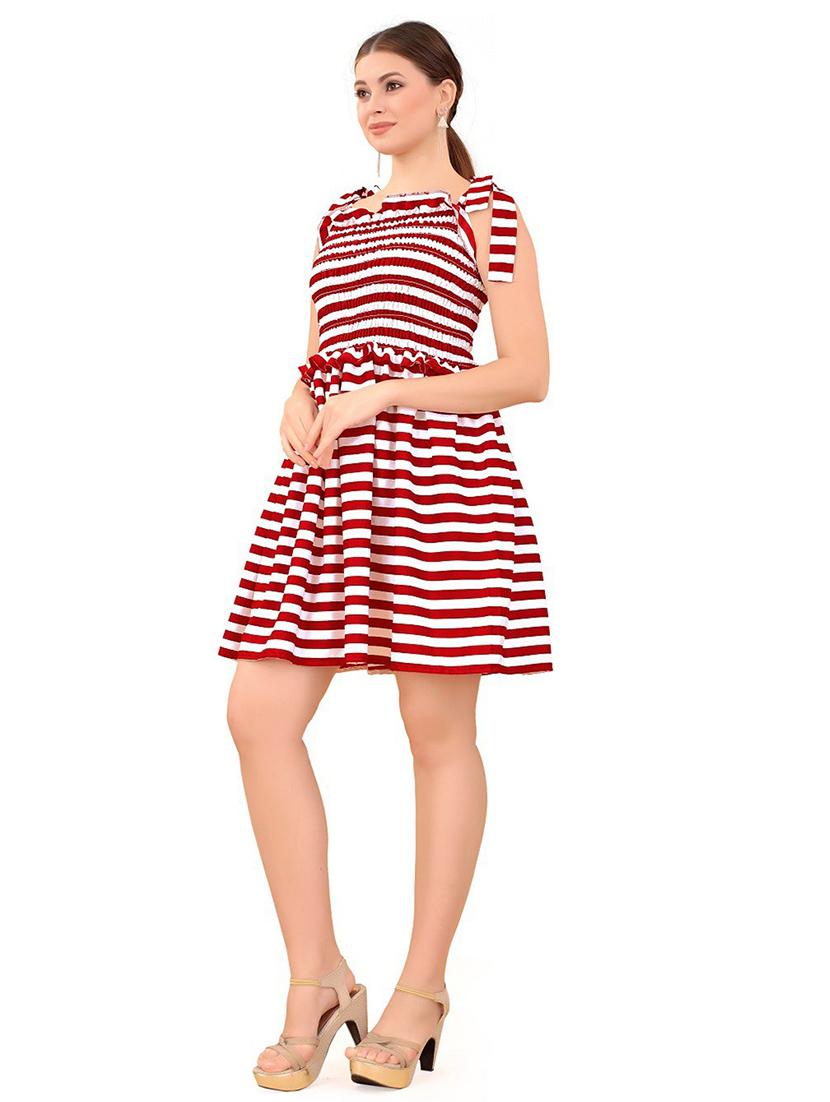 red crepe fit & flare dress - 20087715 -  Standard Image - 1