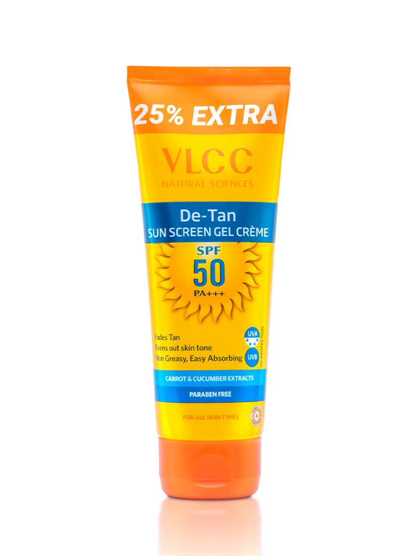 vlcc de tan spf 50 pa+++ sunscreen gel cream - 100 g - for sun protection - 20088059 -  Zoom Image - 0