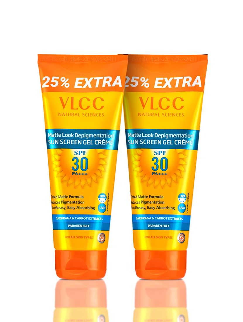 vlcc matte look spf 30 pa ++ sunscreen gel crèam - 100 g with 25 g extra ( pack of 2 )