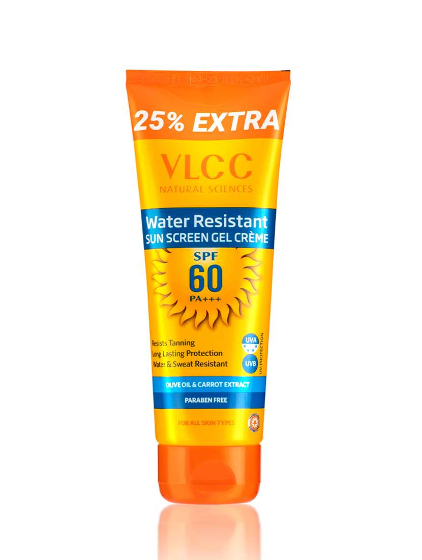 vlcc water resistant spf 60 pa+++ sunscreen gel cr�?�am - 100 g with 25 g extra
