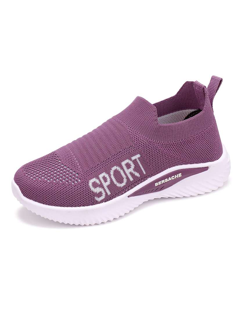 pink solid slip-on sports shoes - 20088077 -  Standard Image - 1