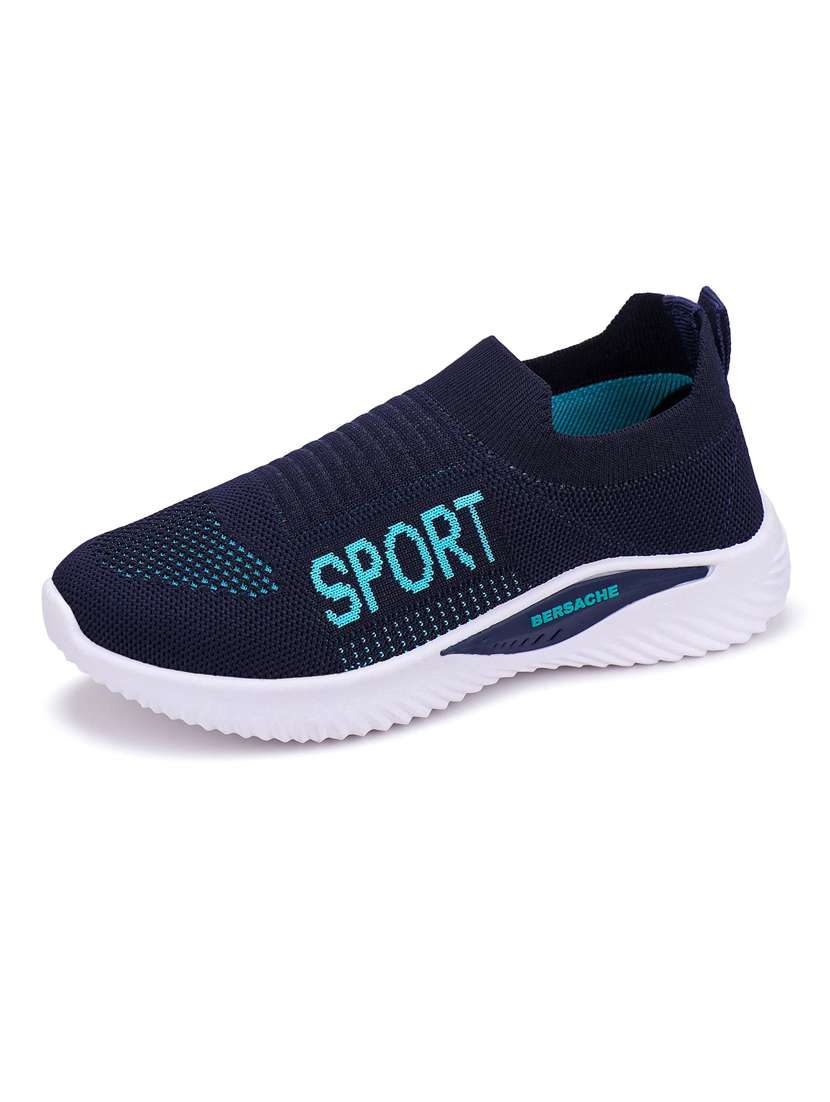 blue solid slip-on sports shoes - 20088079 - Standard Image - 1