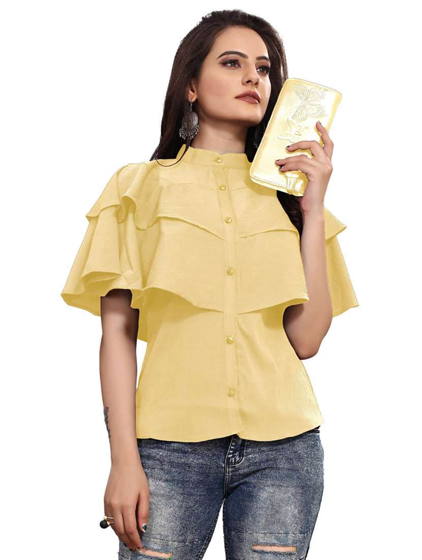 yellow solid regular top - 20088207 -  Standard Image - 1