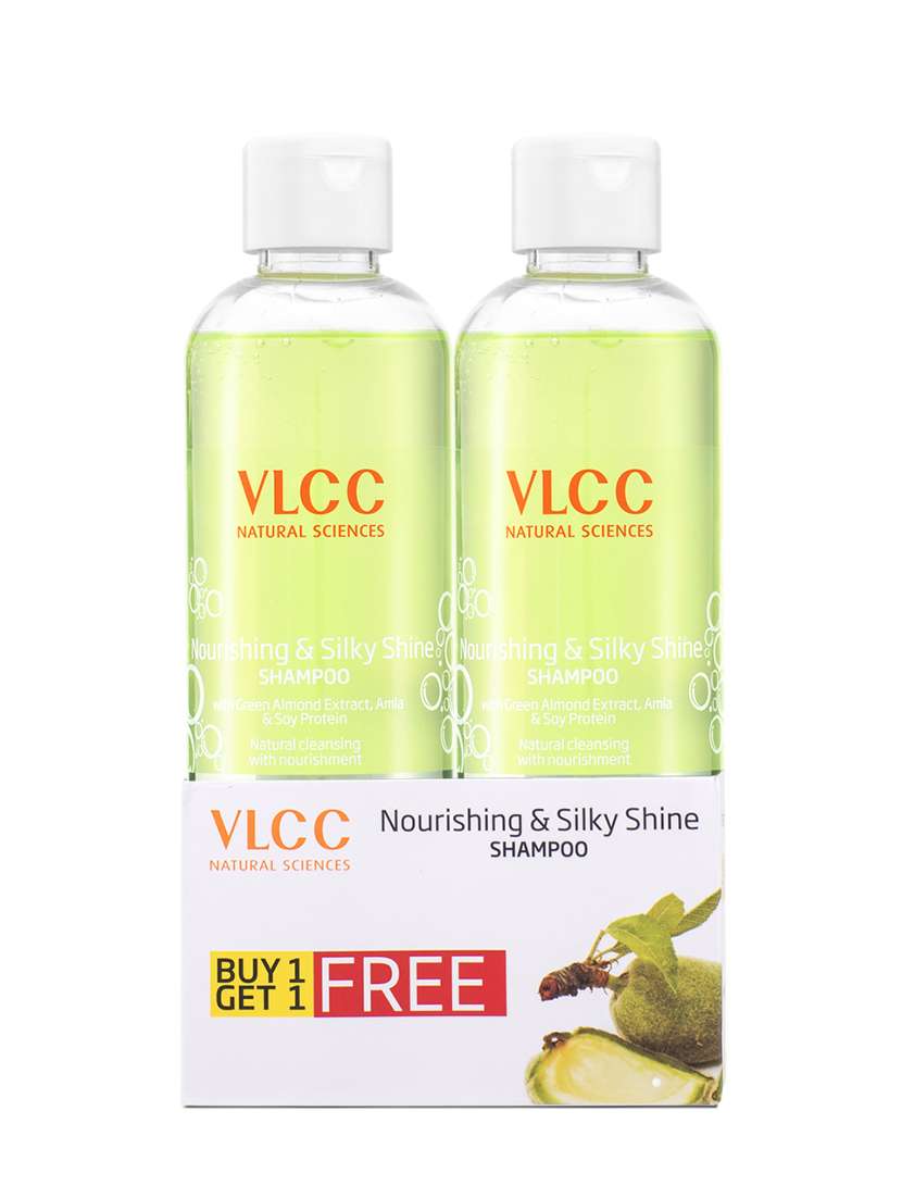 vlcc nourishing & silky shine shampoo with buy one get one - 700 ml