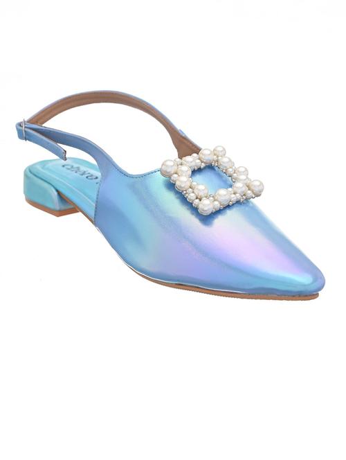 blue slip on back strap sandal - 20088862 -  Standard Image - 0