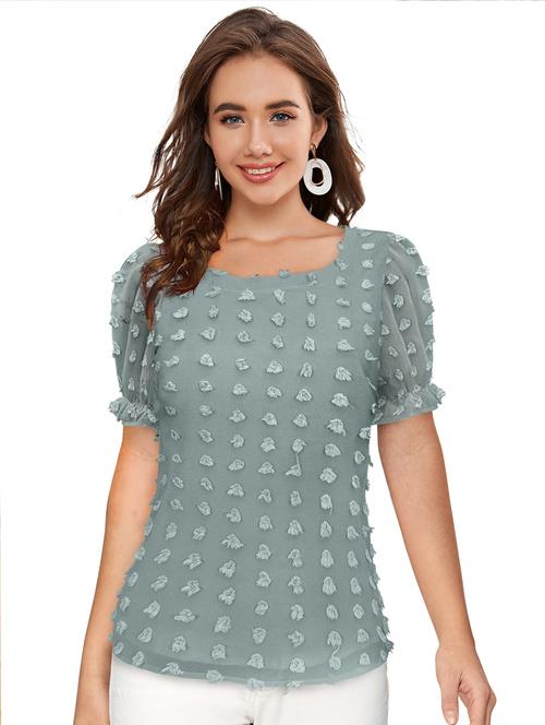 women's straight round neck top - 20088980 - Standard Image - 0