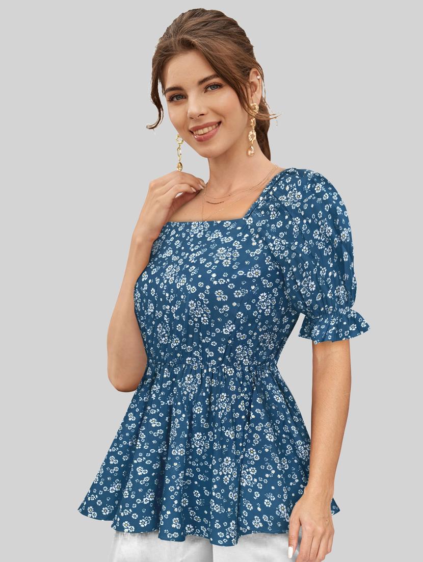 women's peplum square neck top - 20088981 - Standard Image - 1