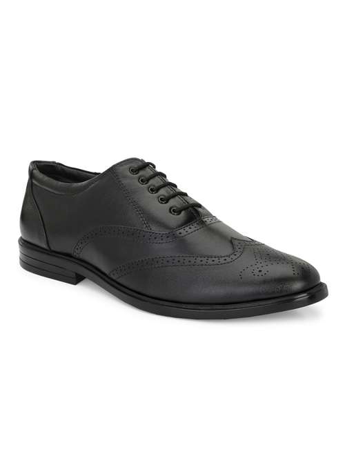 black leather laceup brouges - 20097827 - Standard Image - 0