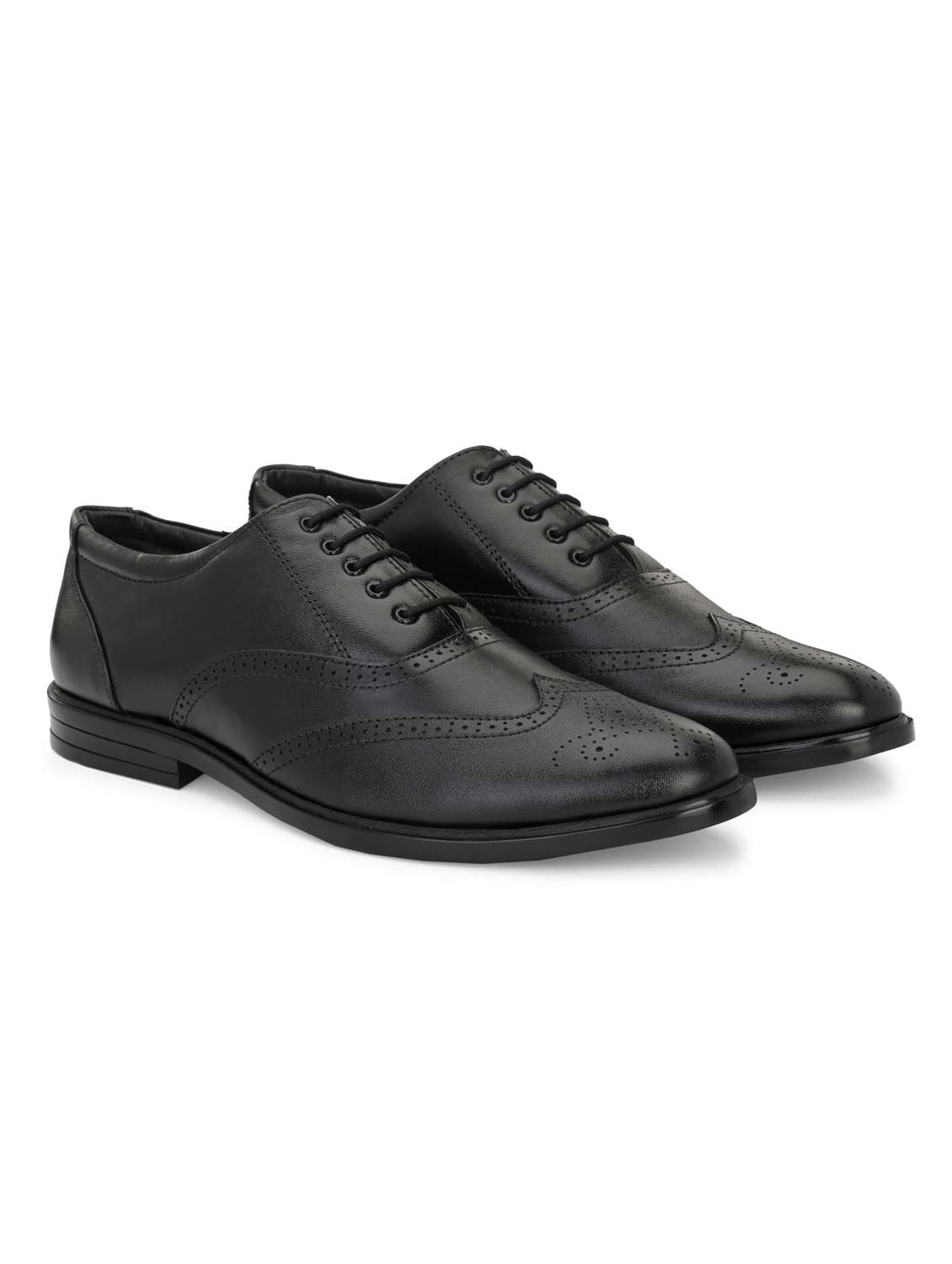 black leather laceup brouges - 20097827 - Standard Image - 1