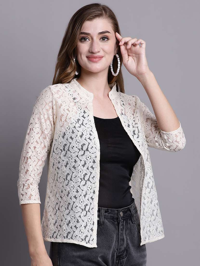 white cotton shrug - 20098140 -  Standard Image - 1