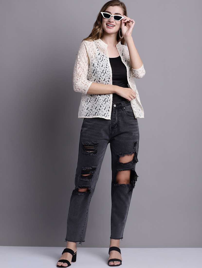 white cotton shrug - 20098140 -  Standard Image - 4