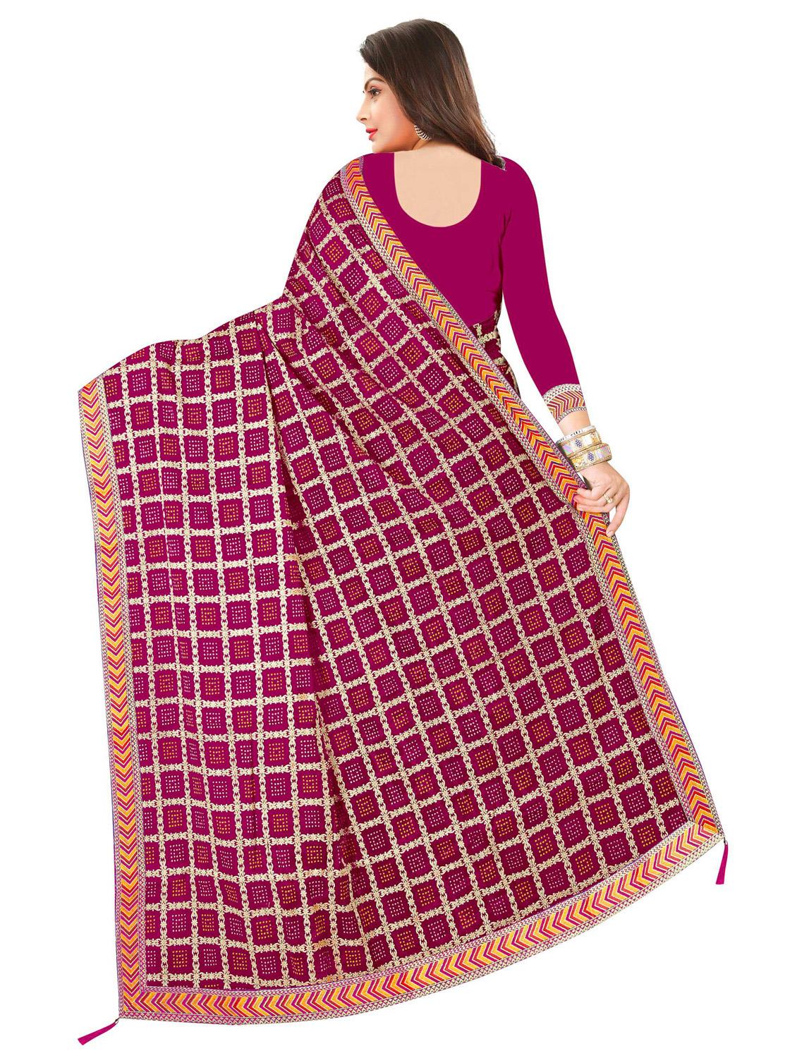 foil printed saree with blouse - 20098154 -  Standard Image - 1