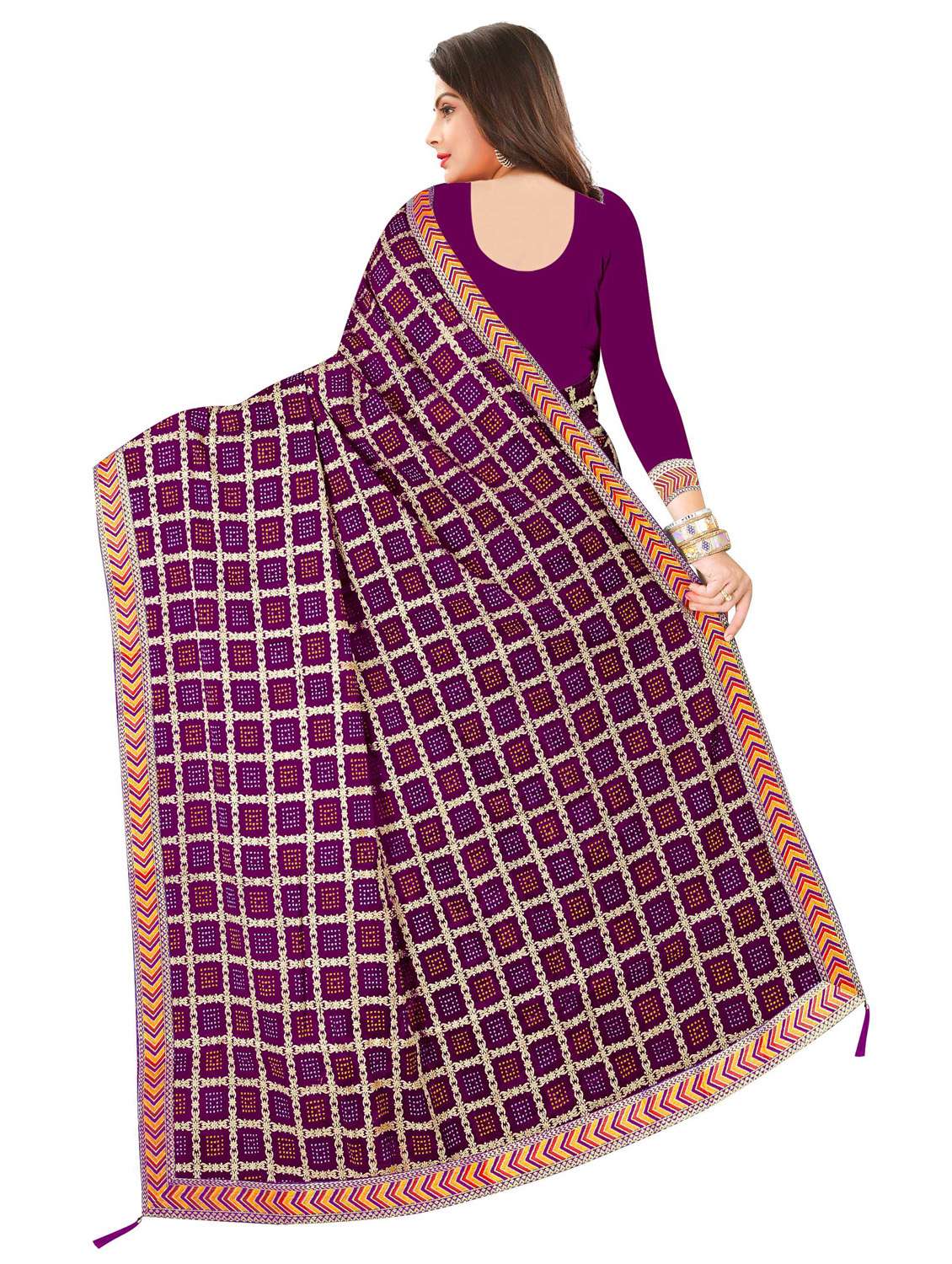 foil printed saree with blouse - 20098155 -  Standard Image - 1