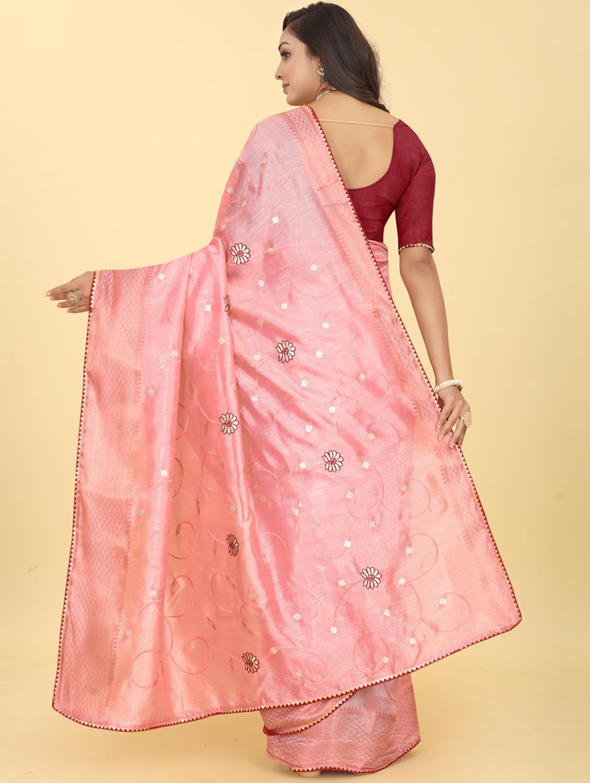 embroidered saree with blouse - 20098167 - Standard Image - 1