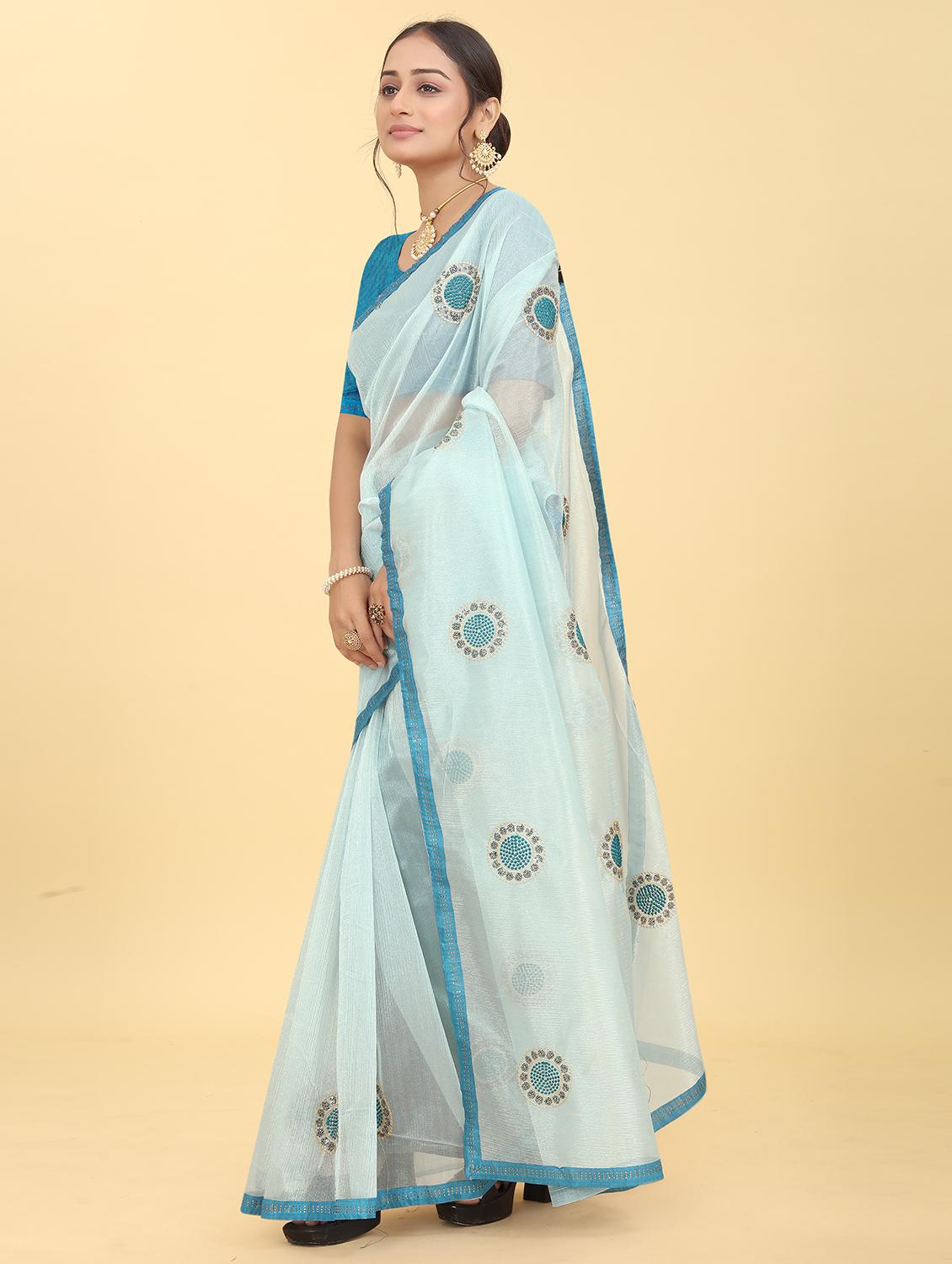 women's embellished saree with blouse - 20098169 - Standard Image - 1