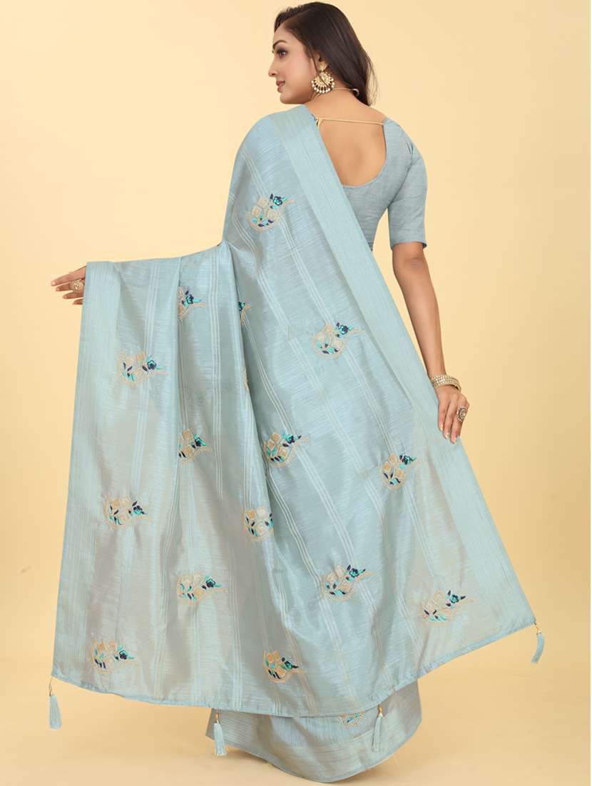 embroidered saree with blouse - 20098175 -  Standard Image - 1