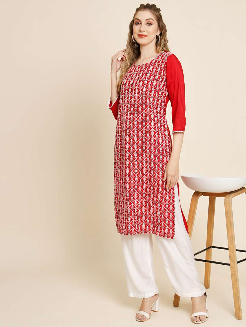 women's straight kurta - 20098310 -  Standard Image - 4