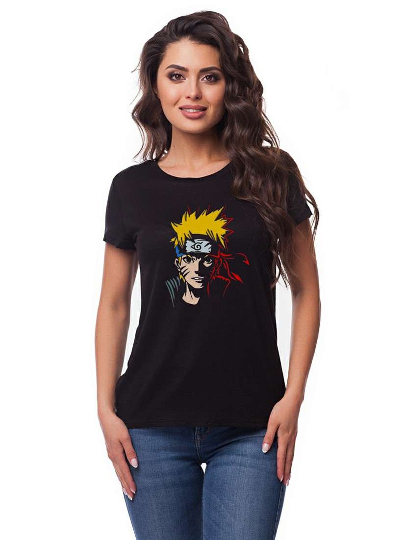 black cotton blend regular tshirt