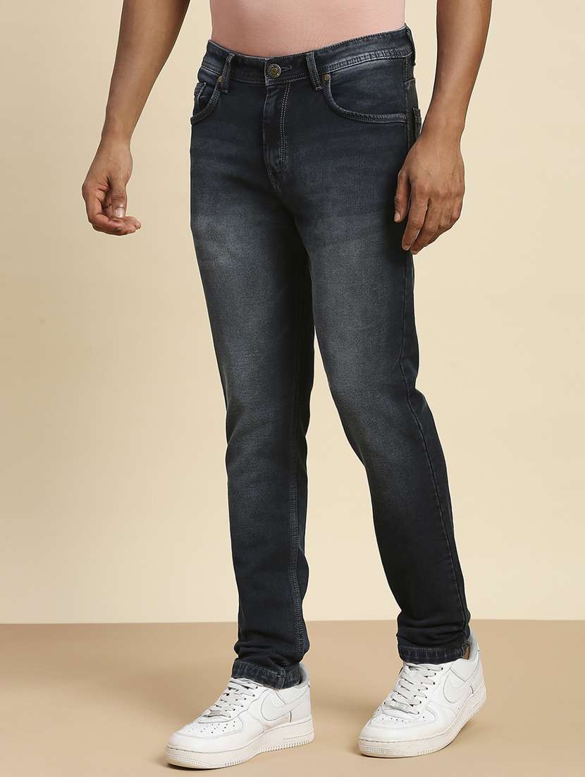 mens relaxed fit plain jeans - 20099572 - Standard Image - 1