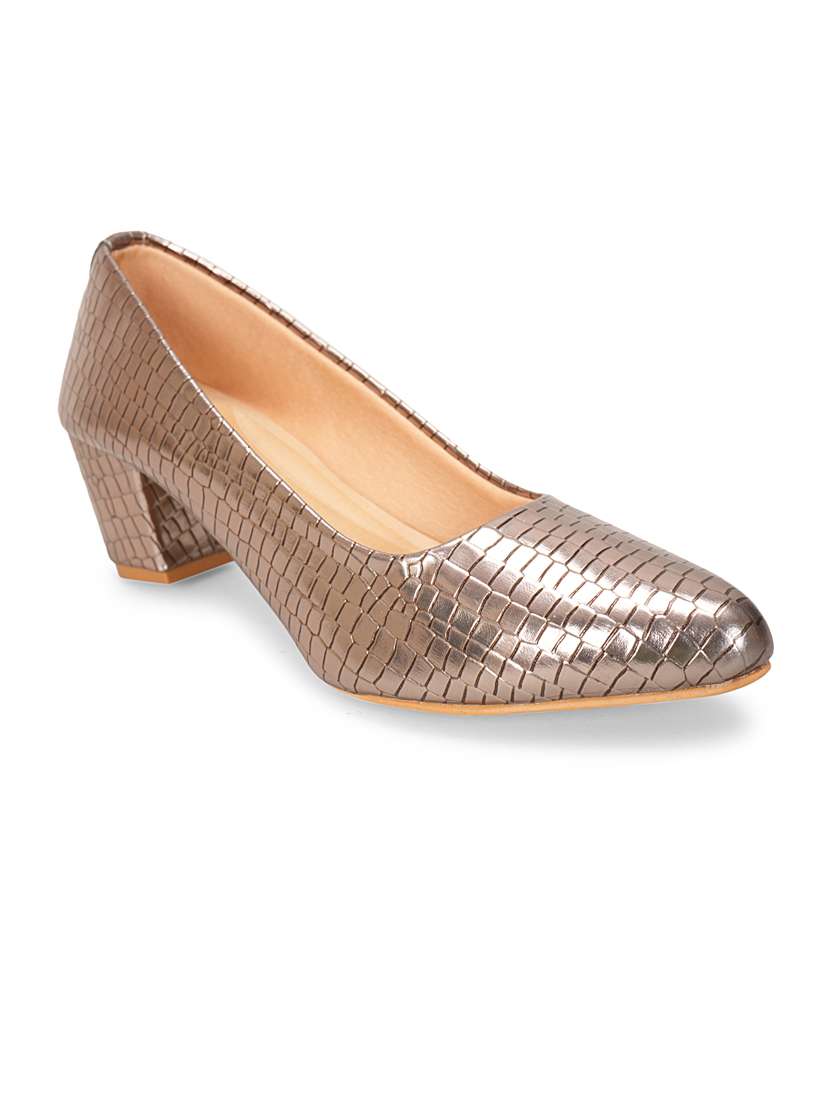 copper textured block heel - 20101658 -  Standard Image - 1