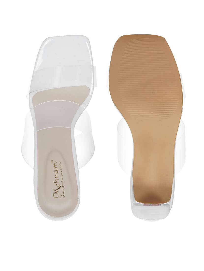 white slip on block heel  - 20101684 -  Standard Image - 4
