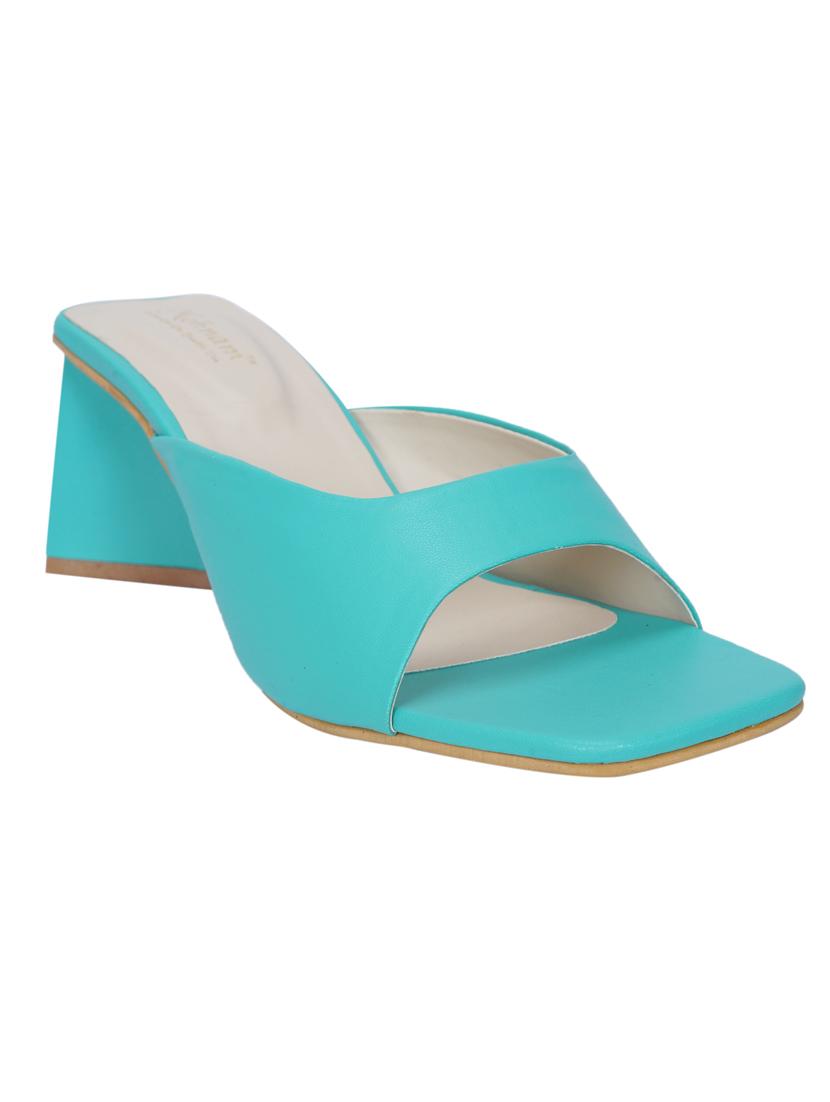 sea green slip on block heel - 20101687 - Standard Image - 1