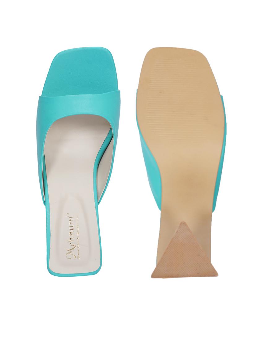 sea green slip on block heel - 20101687 - Standard Image - 4