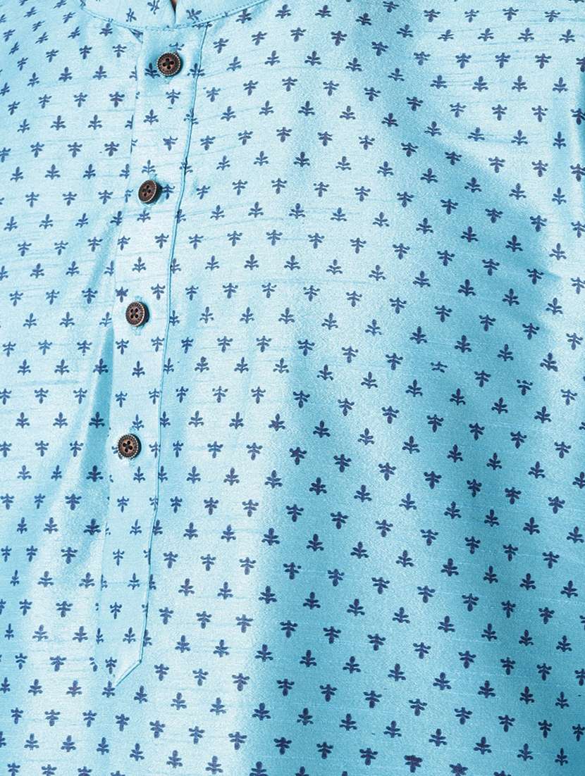 mandarin neck printed long kurta - 20101784 - Standard Image - 4