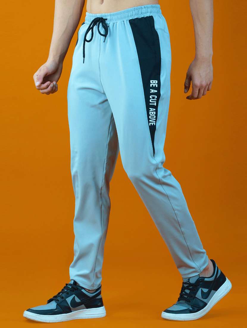 mid rise blue track pant - 20101886 -  Standard Image - 1