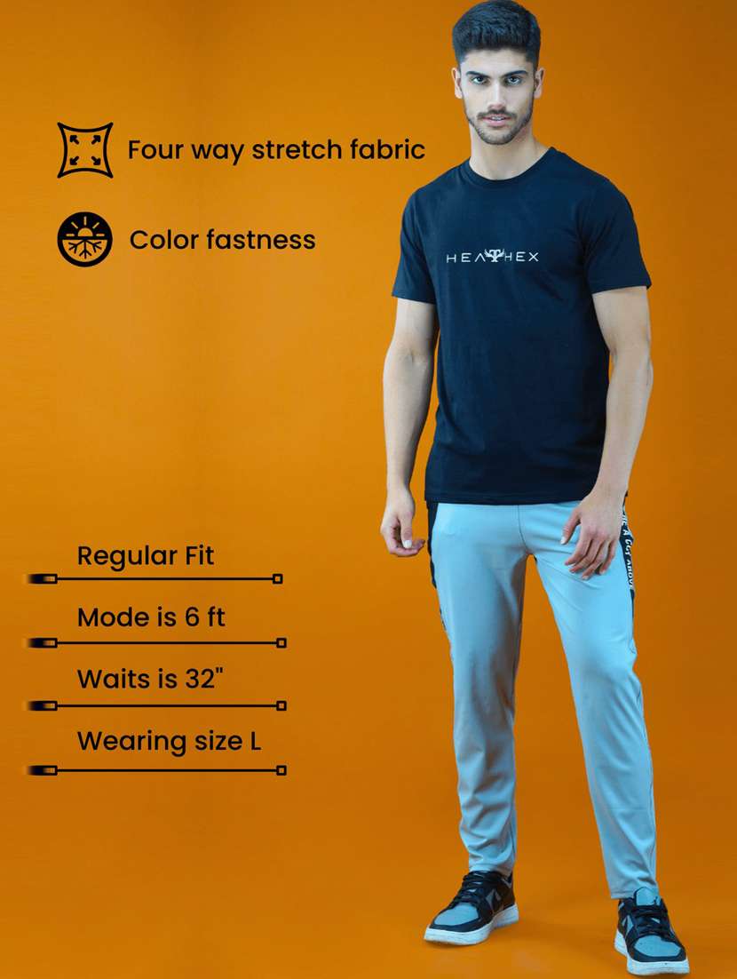 mid rise blue track pant - 20101886 -  Standard Image - 4