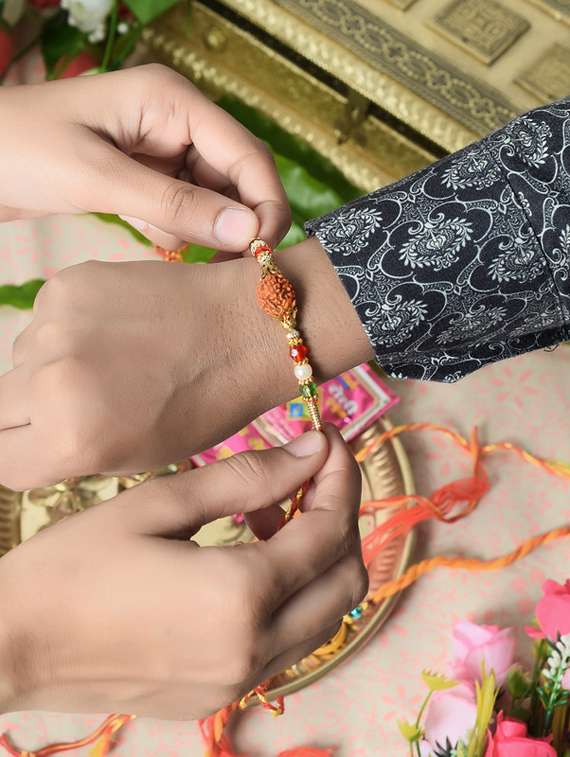 2 rakhi rakshabandhan set combo for bhaiya bhabhi brother bhai (pack of 2 ) - 20101976 -  Standard Image - 1