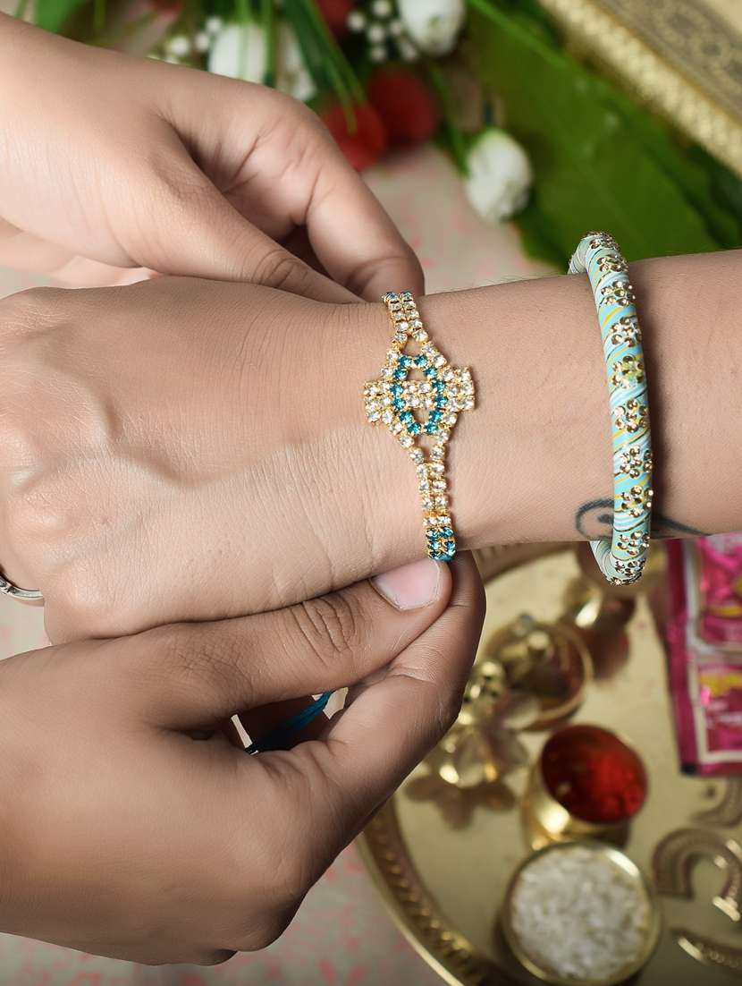 2 rakhi rakshabandhan set combo for bhaiya bhabhi brother bhai (pack of 2 ) - 20101977 -  Standard Image - 1