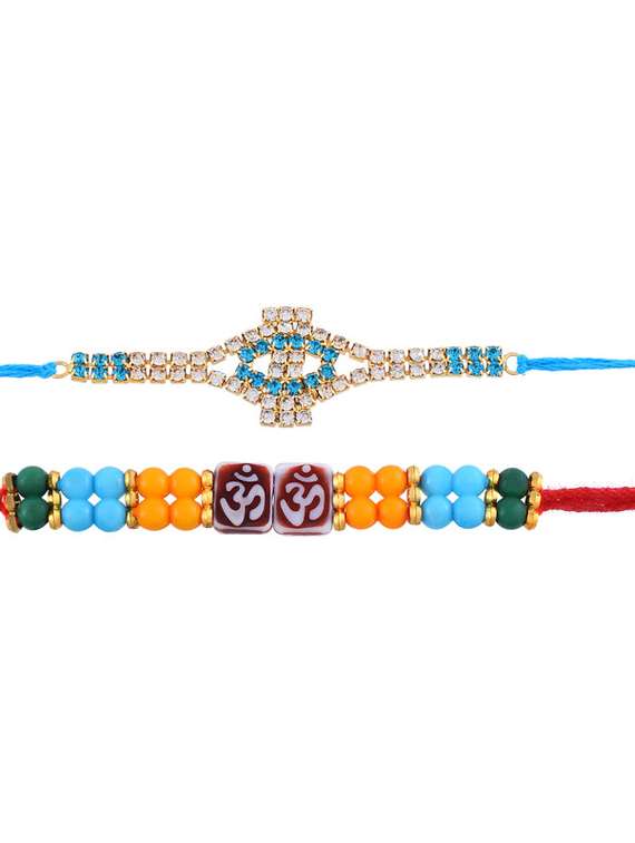 2 rakhi rakshabandhan set combo for bhaiya bhabhi brother bhai (pack of 2 ) - 20101977 -  Standard Image - 4