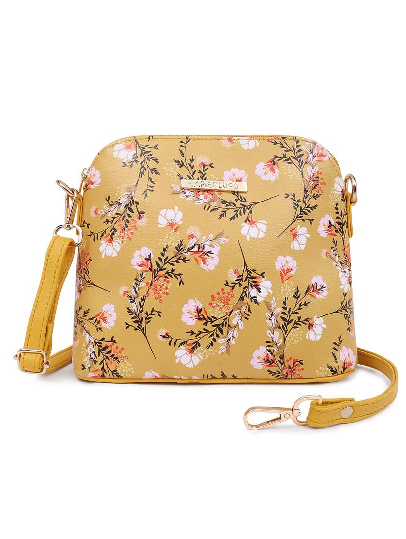 yellow leatherette (pu) sling bag - 20102670 - Zoom Image - 0